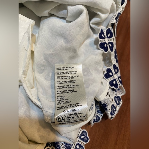 Anthropologie Maeve Short-Sleeve Geo Lace Mini Shirt Dress Size MP - Picture 12 of 12